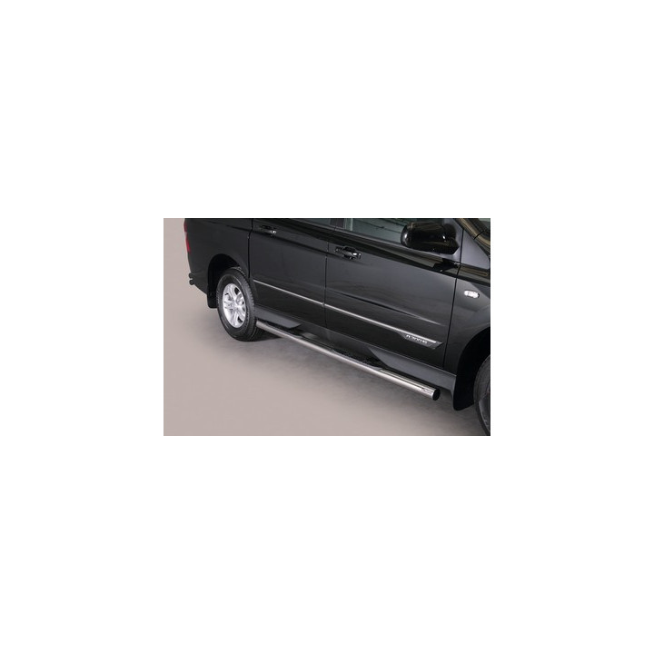Side Steps, Misutonida 4x4 Grand Footboard with Rubber Step, Color Black, SsangYong Actyon Sports - EDK.ro
