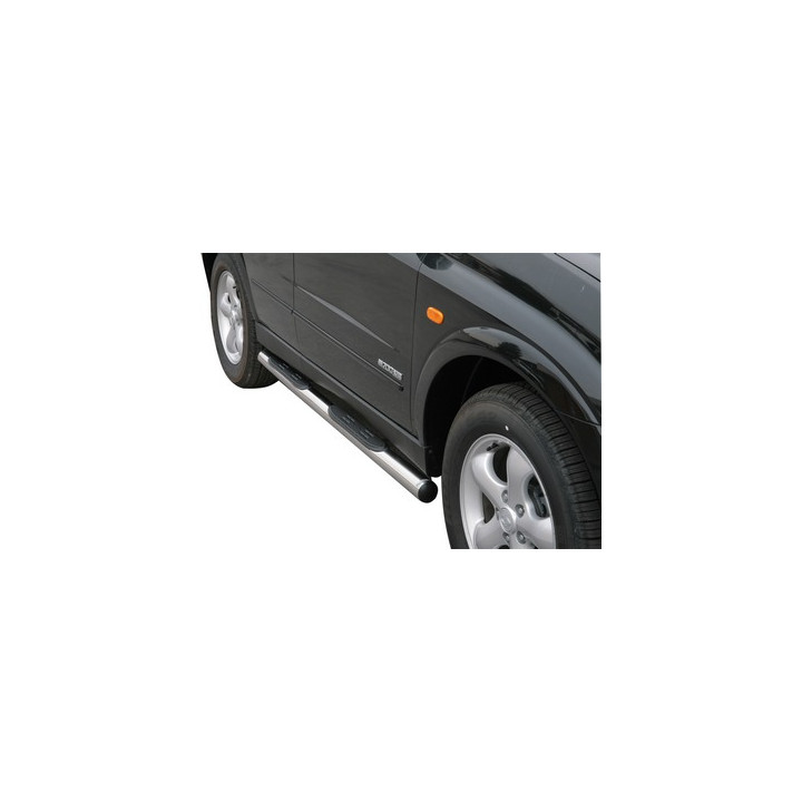Praguri Laterale, Misutonida 4x4 Grand Footboard cu Treaptă din Cauciuc, Culoare Argintiu, SsangYong Kyron - EDK.ro