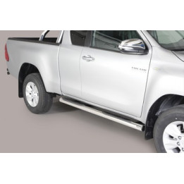 Side Steps, Misutonida 4x4 Grand Pedana with Rubber Step, Color Silver, Toyota Hilux 2016 - Present - EDK.ro