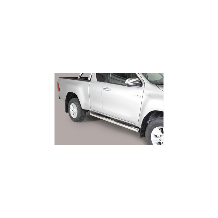 Side Steps, Misutonida 4x4 Grand Pedana with Rubber Step, Color Silver, Toyota Hilux 2016 - Present - EDK.ro