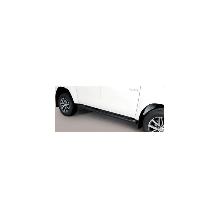 Praguri Laterale, Misutonida 4x4 Grand Footboard cu Treaptă din Cauciuc, Culoare Negru, Toyota Hilux 2016 - 2020 - EDK.ro