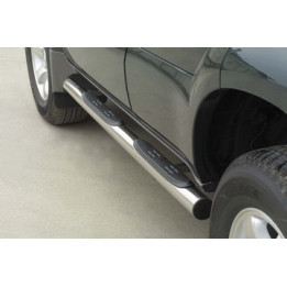 Praguri Laterale, Misutonida 4x4 Grand Footboard cu Treaptă din Cauciuc, Culoare Argintiu, Toyota Land Cruiser 120 2003 - 2008 -