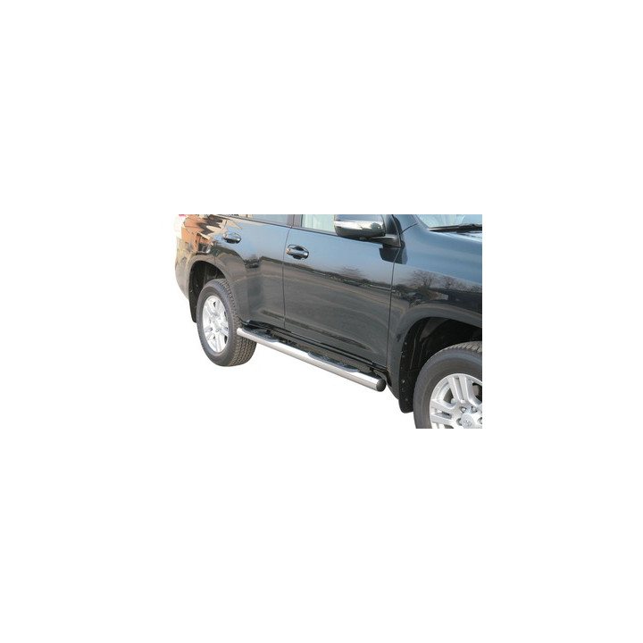 Praguri Laterale, Misutonida 4x4 Grand Footboard cu Treaptă din Cauciuc, Culoare Argintiu, Toyota Land Cruiser 150 2018 - 2024 - EDK.ro