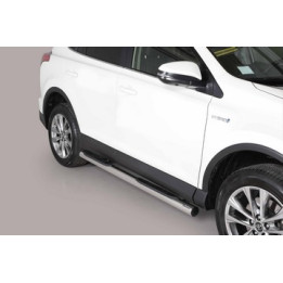 Praguri Laterale, Misutonida 4x4 Grand Footboard cu Treaptă din Cauciuc, Culoare Argintiu, Toyota RAV4 2013 - 2018 - EDK.ro