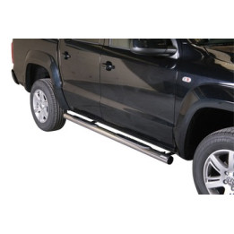Side Steps, Misutonida 4x4 Grand Footboard with Rubber Step, Color Silver, Volkswagen Amarok 2010 - 2022 - EDK.ro
