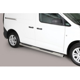 Praguri Laterale, Misutonida 4x4 Grand Pedana cu Treaptă din Cauciuc, Culoare Argintiu, Volkswagen Caddy 2021 - Prezent - EDK.ro