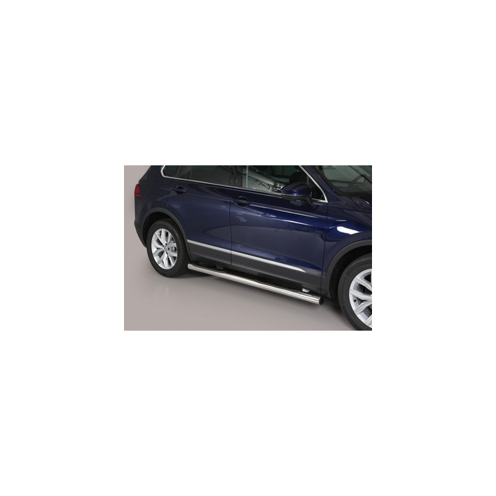 Side Steps, Misutonida 4x4 Grand Pedana with Rubber Step, Color Silver, Volkswagen Tiguan - EDK.ro