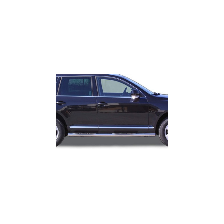 Side Steps, Misutonida 4x4 Grand Footboard with Rubber Step, Color Silver, Volkswagen Touareg 2002 - 2009 - EDK.ro