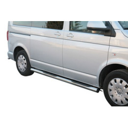 Side Steps, Misutonida 4x4 Grand Footboard with Rubber Step, Color Silver, Volkswagen Transporter T5 2010 - Present - EDK.ro