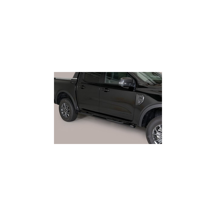 Praguri Laterale, Misutonida 4x4 Oval Grand Pedana, Culoare Negru, Ford Ranger 2019 - 2022 - EDK.ro