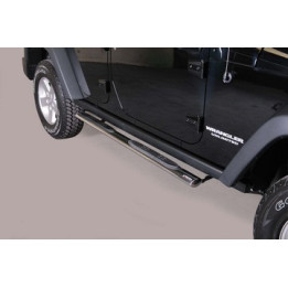 Praguri Laterale, Misutonida 4x4 Oval Grand Pedana, Culoare Argintiu, Jeep Wrangler 2011 - Prezent - EDK.ro