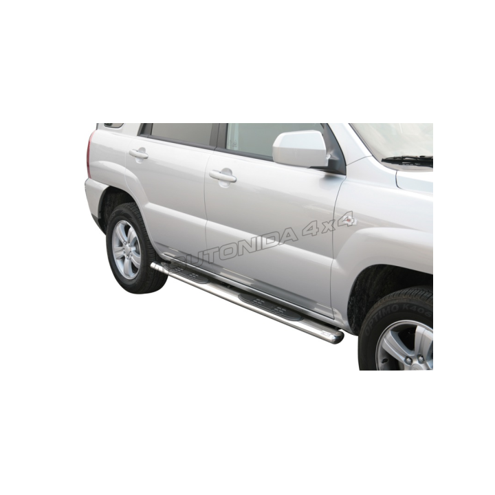 Praguri Laterale, Misutonida 4x4 Oval Grand Pedana, Culoare Argintiu, Kia Sportage 2004 - 2008 - EDK.ro