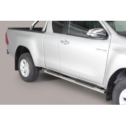 Side Steps, Misutonida 4x4 Oval Grand Pedana, Color Silver, Toyota Hilux 2016 - Present - EDK.ro