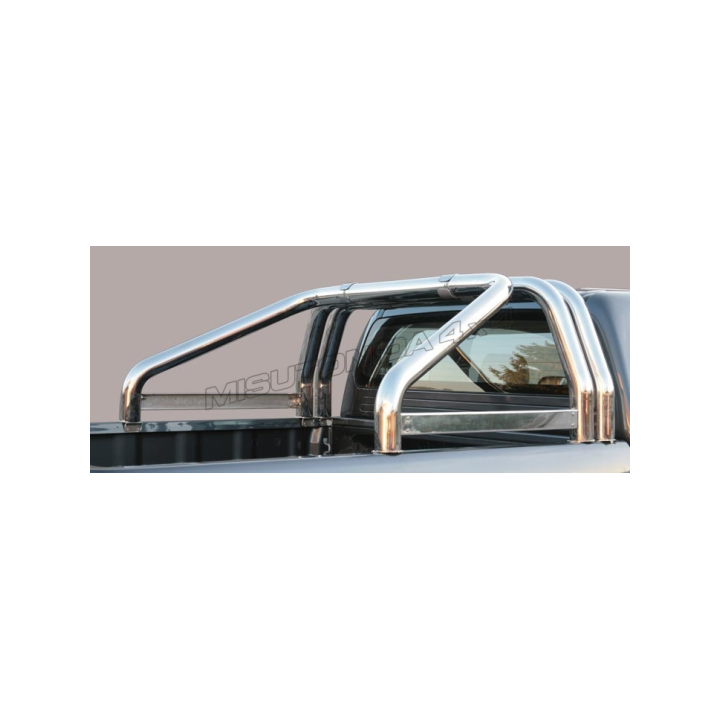 Stainless Steel Rollbar, Misutonida 4x4 Mark, Silver Color, Nissan Navara 2010 - 2015 - EDK.ro