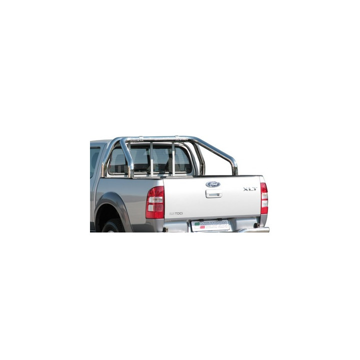 Stainless Steel Rollbar, Misutonida 4x4 Tonneau 2 Pipes, Black Color, Ford Ranger 2007 - 2009 - EDK.ro