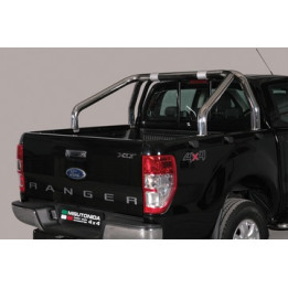 Stainless Steel Rollbar, Misutonida 4x4 Tonneau 2 Pipes, Black Color, Ford Ranger 2012 - 2018 - EDK.ro