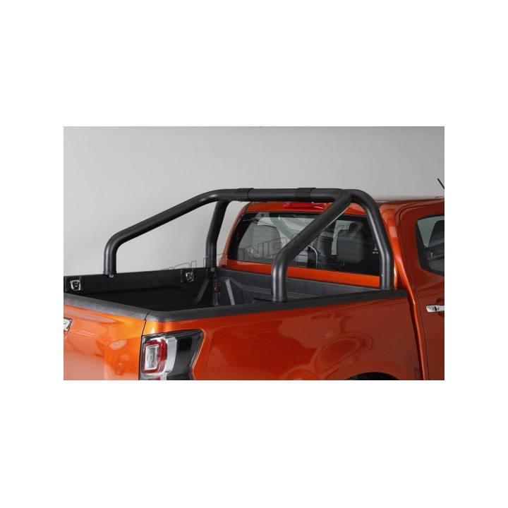Stainless Steel Rollbar, Misutonida 4x4 Tonneau 2 Pipes, Black Color, Isuzu D-Max 2024 - Present - EDK.ro