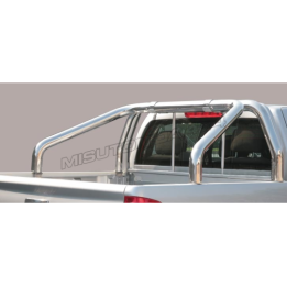 Stainless Steel Rollbar, Misutonida 4x4 Tonneau 2 Pipes, Silver Color, Mazda B2500 2003 - 2006 - EDK.ro