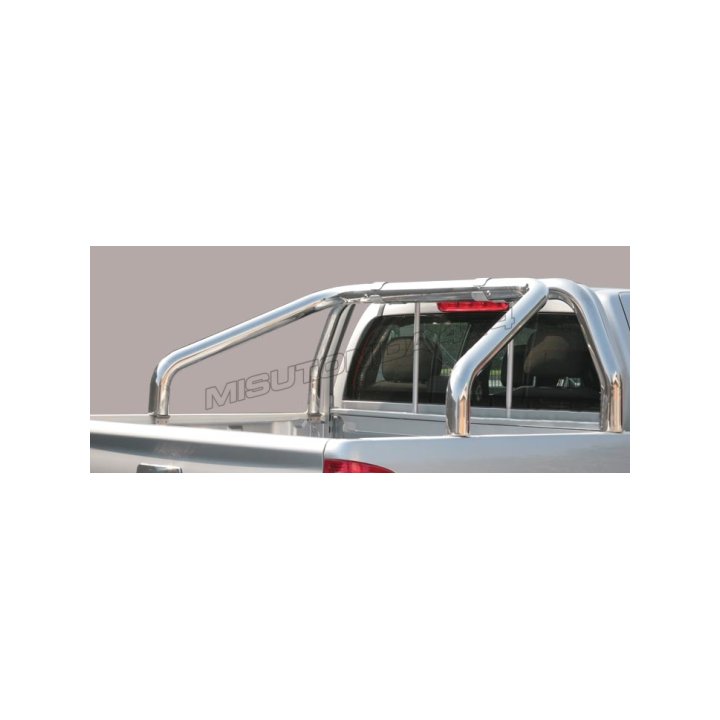 Stainless Steel Rollbar, Misutonida 4x4 Tonneau 2 Pipes, Silver Color, Mazda B2500 2003 - 2006 - EDK.ro