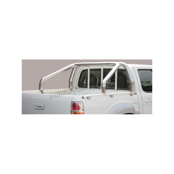Stainless Steel Rollbar, Misutonida 4x4 Tonneau 2 Pipes, Silver Color, Mazda BT-50 - EDK.ro