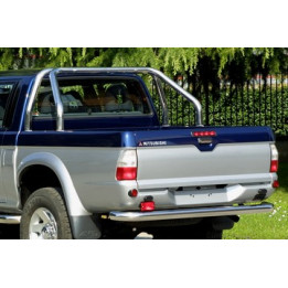 Stainless Steel Rollbar, Misutonida 4x4 Tonneau 2 Pipes, Black Color, Mitsubishi L200 1997 - 2001 - EDK.ro