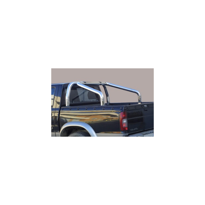 Rollbar Inox, Misutonida 4x4 Tonneau 2 Pipes, Culoare Argintiu, Nissan Navara 1998 - 2001 - EDK.ro