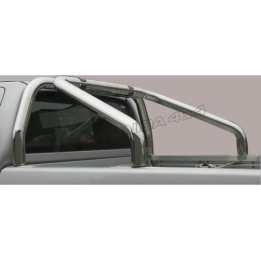 Stainless Steel Rollbar, Misutonida 4x4 Tonneau 2 Pipes, Silver Color, Nissan Navara 2010 - 2015 - EDK.ro