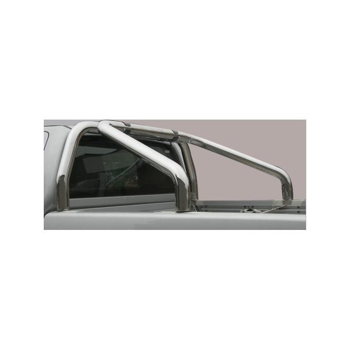 Stainless Steel Rollbar, Misutonida 4x4 Tonneau 2 Pipes, Silver Color, Nissan Navara 2016 - Present - EDK.ro