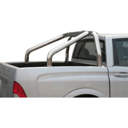 Stainless Steel Rollbar, Misutonida 4x4 Tonneau 2 Pipes, Silver Color, SsangYong Actyon Sports - EDK.ro