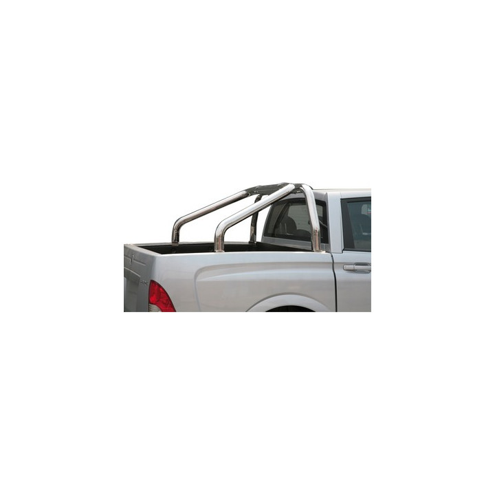 Stainless Steel Rollbar, Misutonida 4x4 Tonneau 2 Pipes, Silver Color, SsangYong Actyon Sports - EDK.ro