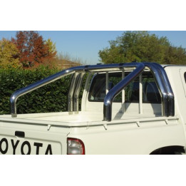 Stainless Steel Rollbar, Misutonida 4x4 Tonneau 2 Pipes, Black Color, Toyota Hilux 1998 - 2001 - EDK.ro