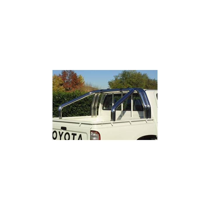 Stainless Steel Rollbar, Misutonida 4x4 Tonneau 2 Pipes, Black Color, Toyota Hilux 2002 - 2006 - EDK.ro