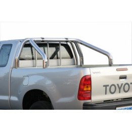 Stainless Steel Rollbar, Misutonida 4x4 Tonneau 2 Pipes, Silver Color, Toyota Hilux 2006 - 2011 - EDK.ro