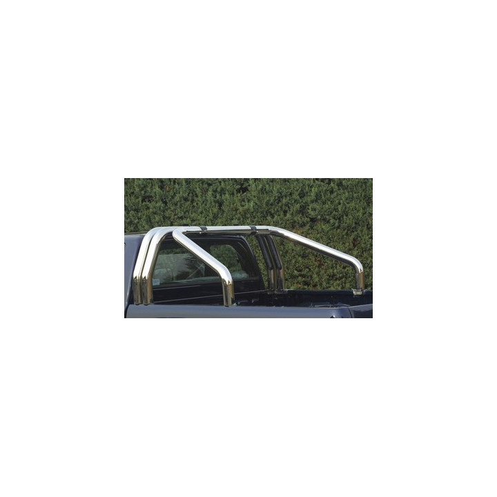 Stainless Steel Rollbar, Misutonida 4x4 Tonneau 3 Pipes, Silver Color, Ford Ranger 2009 - 2011 - EDK.ro