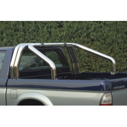 Stainless Steel Rollbar, Misutonida 4x4 Tonneau 3 Pipes, Black Color, Mitsubishi L200 1993 - 1996 - EDK.ro