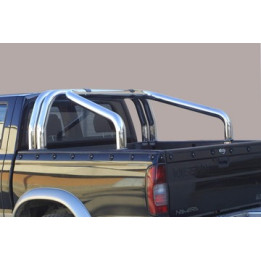 Stainless Steel Rollbar, Misutonida 4x4 Tonneau 3 Pipes, Black Color, Nissan Navara 1998 - 2001 - EDK.ro