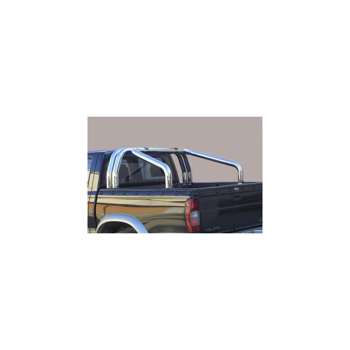 Stainless Steel Rollbar, Misutonida 4x4 Tonneau 3 Pipes, Black Color, Nissan Navara 1998 - 2001 - EDK.ro