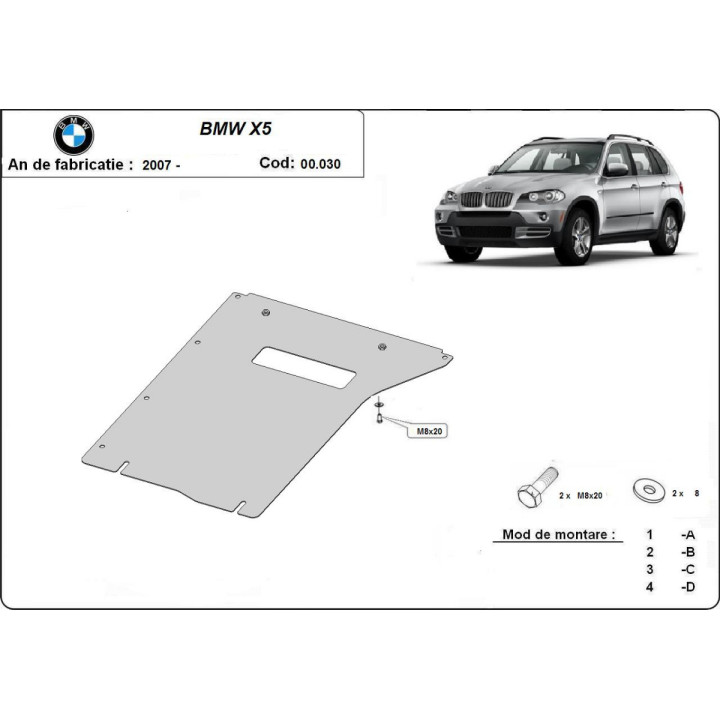 Skid Plate for Gearbox, Scut Protection, BMW X5 2007 - 2013 - EDK.ro