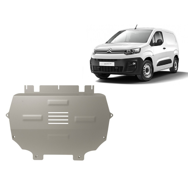 Aluminium Skid Plate for Engine, Scut Protection, Citroën Berlingo 2019 - Present - EDK.ro