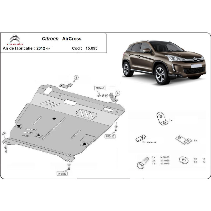 Scut Motor, Scut Protection, Citroën C4 Aircross 2012 - 2017 - EDK.ro