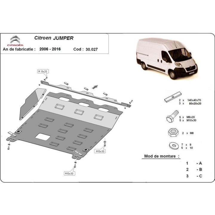Scut Motor, Scut Protection, Citroën Jumper 2006 - 2016 - EDK.ro
