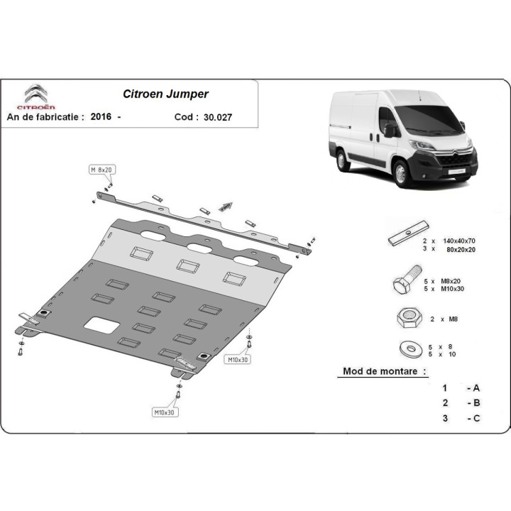 Scut Motor, Scut Protection, Citroën Jumper 2016 - Prezent - EDK.ro