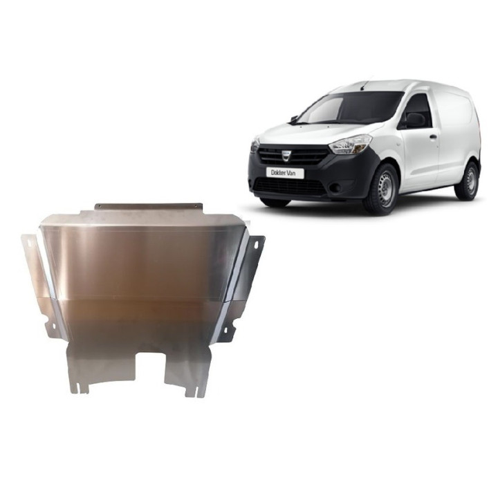 Aluminium Skid Plate for Engine, Scut Protection, Dacia Dokker 2012 - 2021 - EDK.ro
