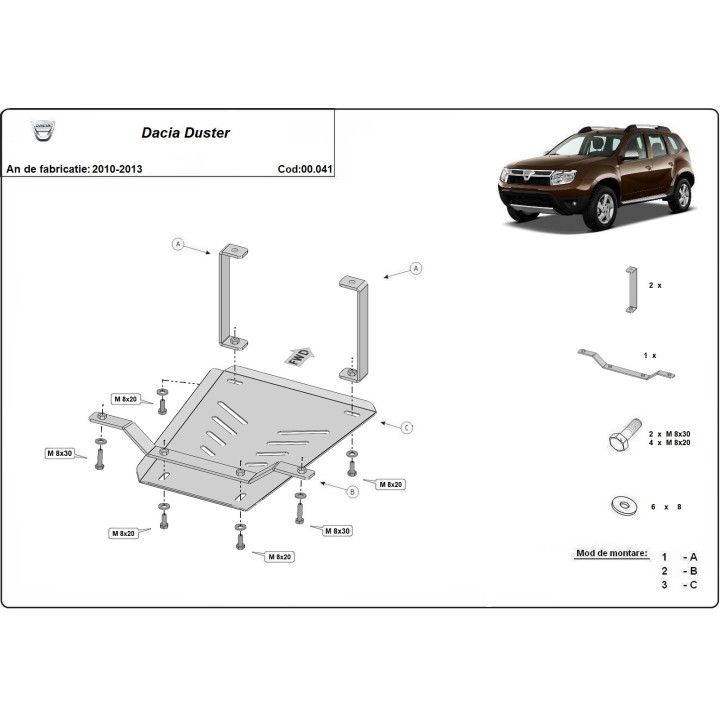Scut Diferențial, Scut Protection, Dacia Duster 2010 - 2013 - EDK.ro