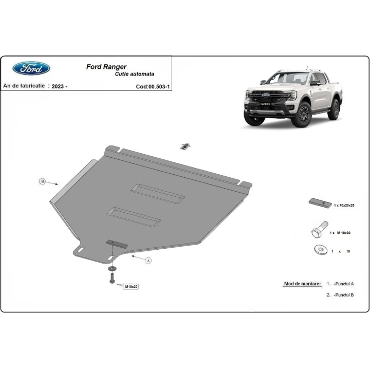 Scut Cutie de Viteze, Scut Protection, Ford Ranger 2023 - Prezent - EDK.ro