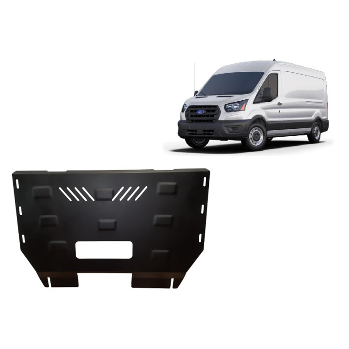 Skid Plate for Engine and Gearbox, Scut Protection Rear Wheel Drive, Ford Transit 2013 - 2023 - EDK.ro