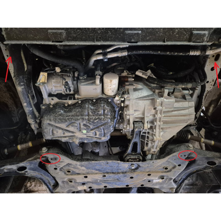 Skid Plate for Engine and Gearbox, Scut Protection, Ford Transit Custom 2020 - 2023 - EDK.ro