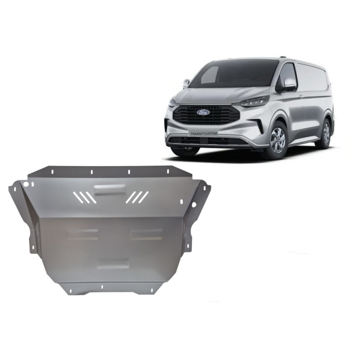 Aluminium Skid Plate for Engine, Scut Protection, Ford Transit Custom 2023 - Present - EDK.ro
