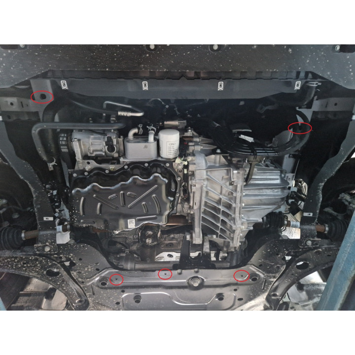Galvanised Steel Skid Plate for Engine, Scut Protection, Ford Transit Custom 2023 - Present - EDK.ro