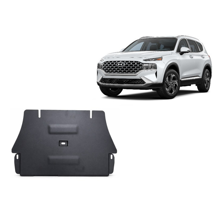 Skid Plate for Catalytic Converter, Scut Protection, Hyundai Santa Fe 2018 - 2023 - EDK.ro